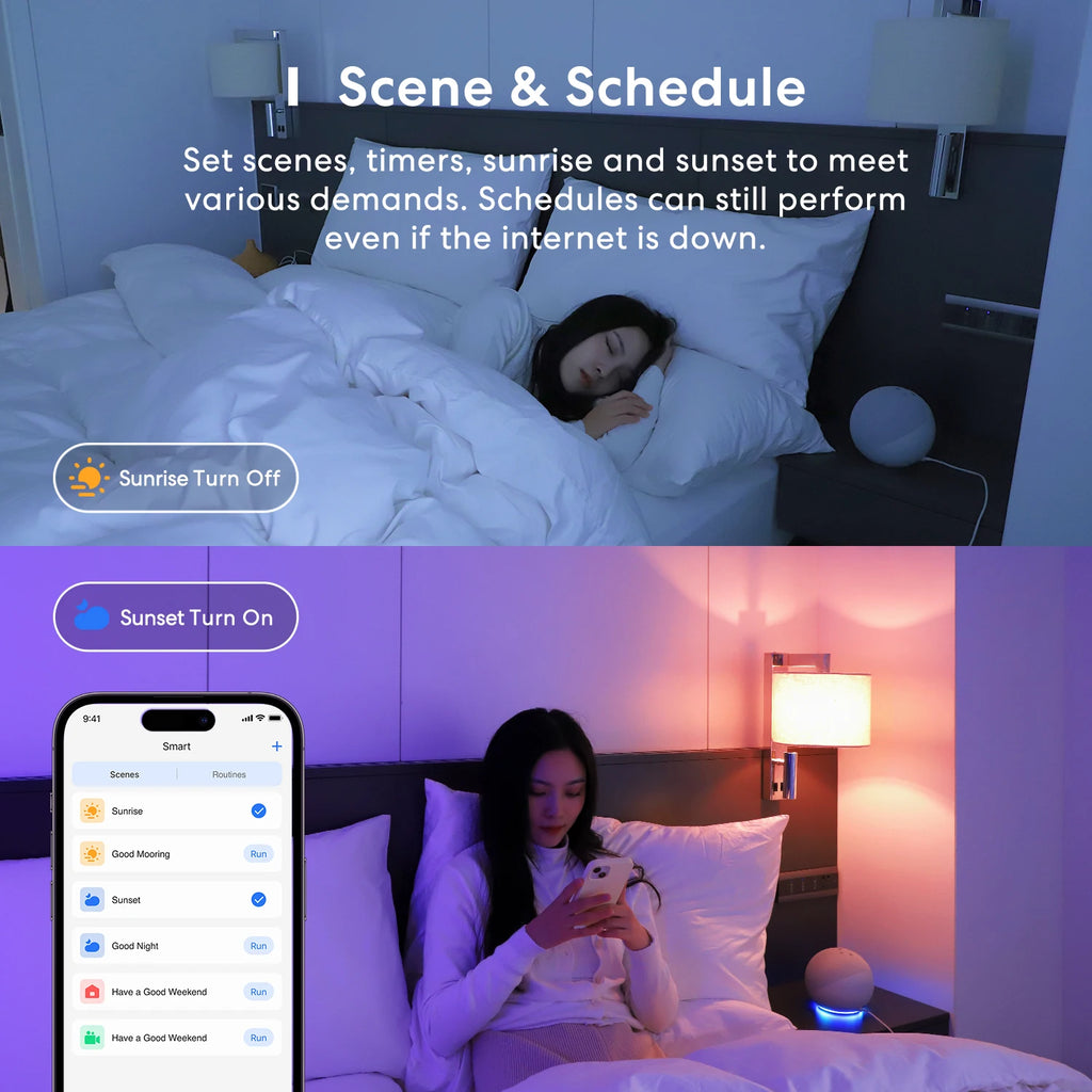 Ampoule Connectée WiFi Meross RGBWW - E27 - 16M couleurs - 810lm - HomeKit & Alexa - Sans Hub