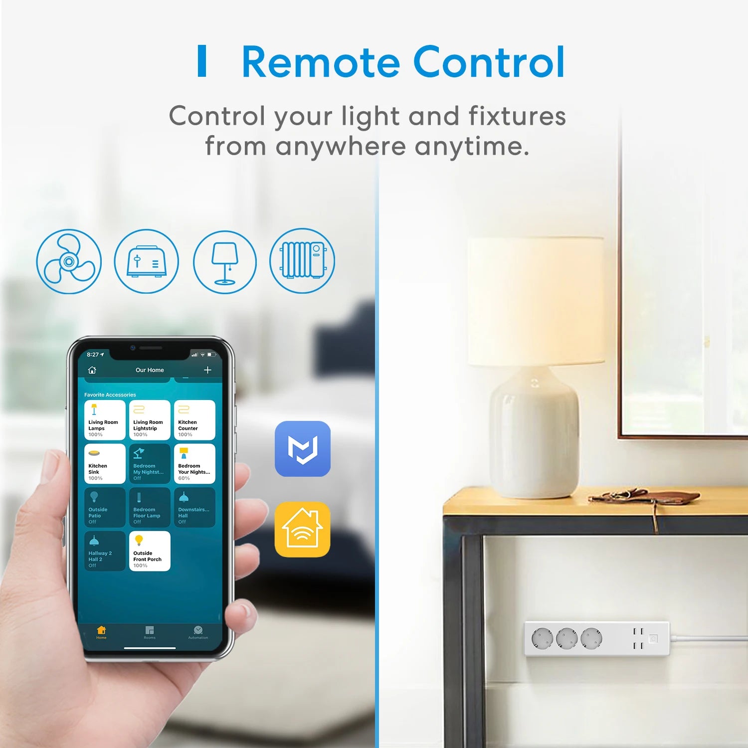 Multiprise Connectee WiFi Meross MSS425E - 3 Prises - 4 USB - HomeKit & Alexa - Sans Hub
