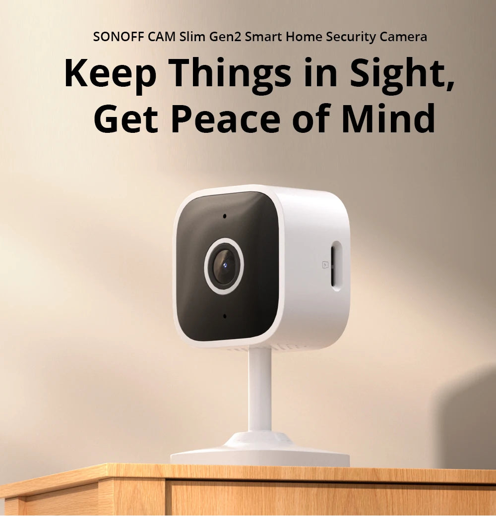 Camera Interieure WiFi SONOFF CAM Slim Gen2 - 1080P - Detection IA Humaine - Vision Nocturne - RTSP