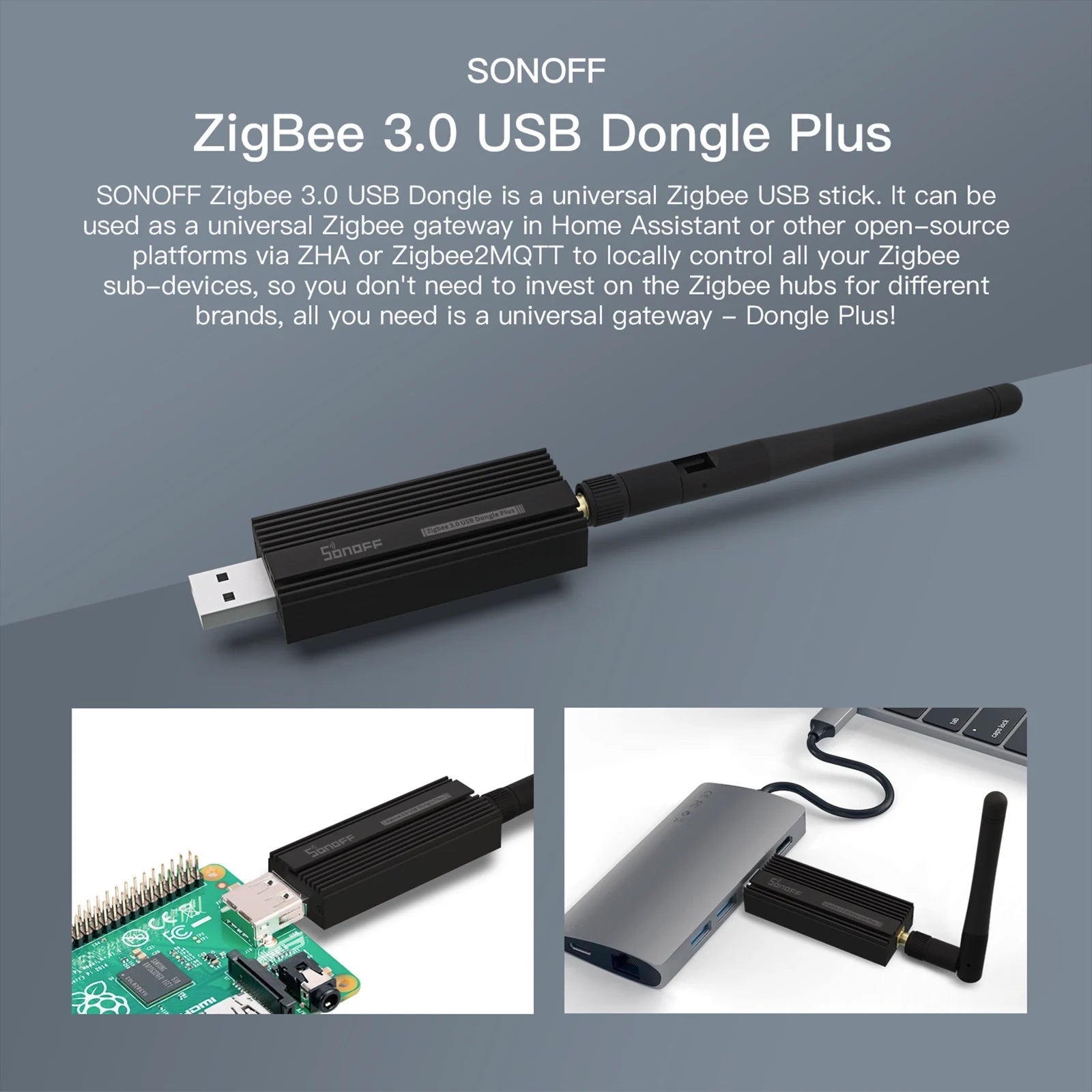 ZB Dongle-P Zigbee 3.0 USB Dongle Plus - Pont Zigbee Universel via ZHA ou Zigbee2MQTT