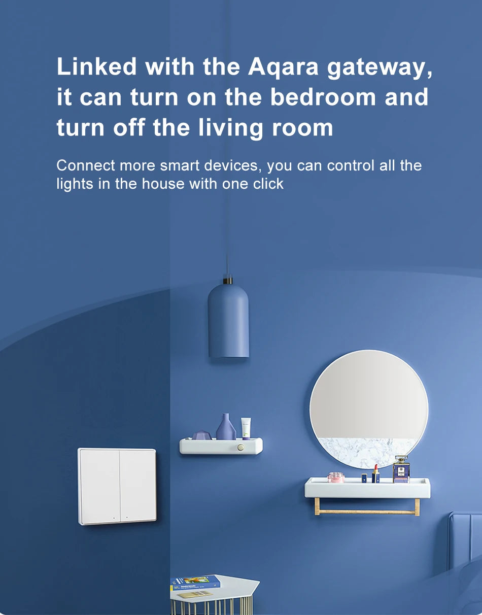 Interrupteur Mural Sans Fil Aqara D1 | Commande Zigbee 3.0 | Apple HomeKit & Mi Home