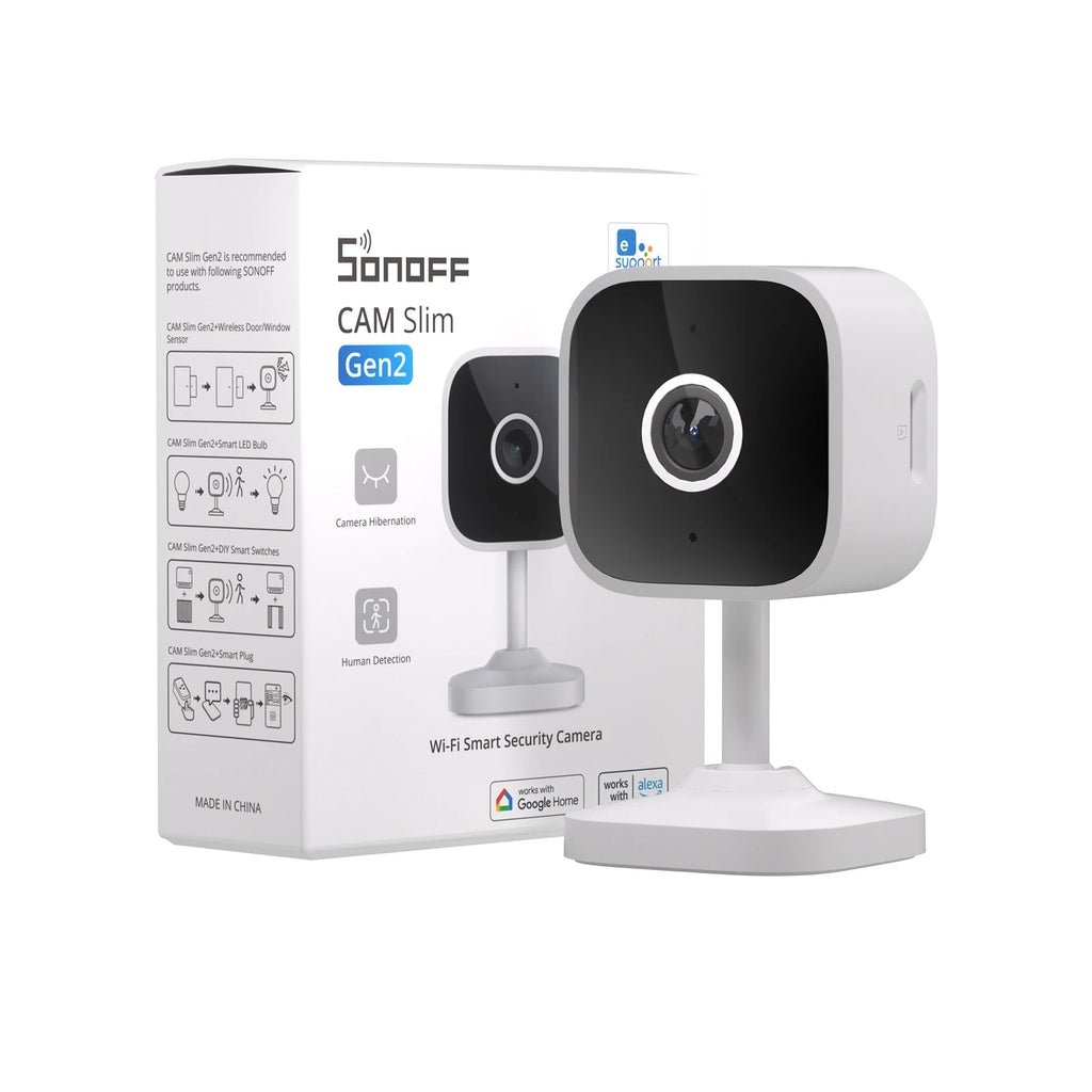 Camera Interieure WiFi SONOFF CAM Slim Gen2 - 1080P - Detection IA Humaine - Vision Nocturne - RTSP