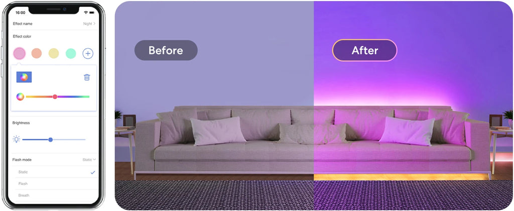 Ruban LED Connecté WiFi Meross RGBWW 5m - 16M Couleurs - HomeKit & Alexa - Sans Hub