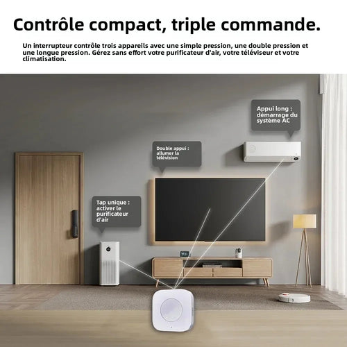 Interrupteur Sans Fil Zigbee Aqara Wireless Mini Switch WXKG11LM - 3 Actions - HomeKit & Mi Home