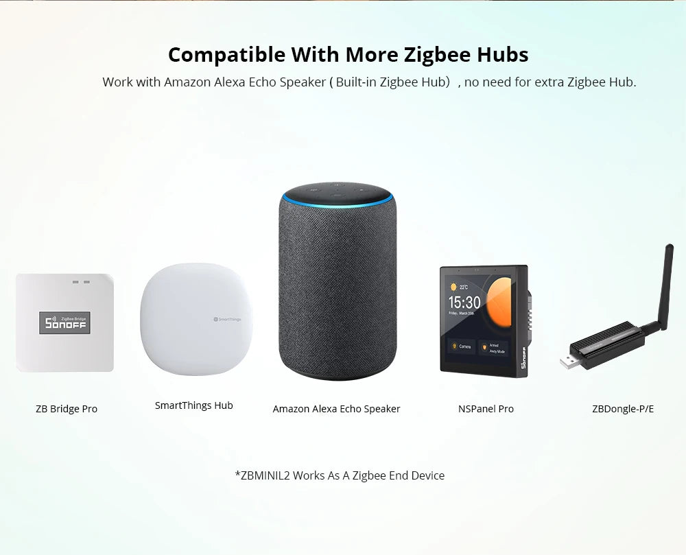 Micro-Module Zigbee SONOFF ZBMINIL2 - Sans Neutre - Ultra Compact - Va-et-vient - Alexa & HA
