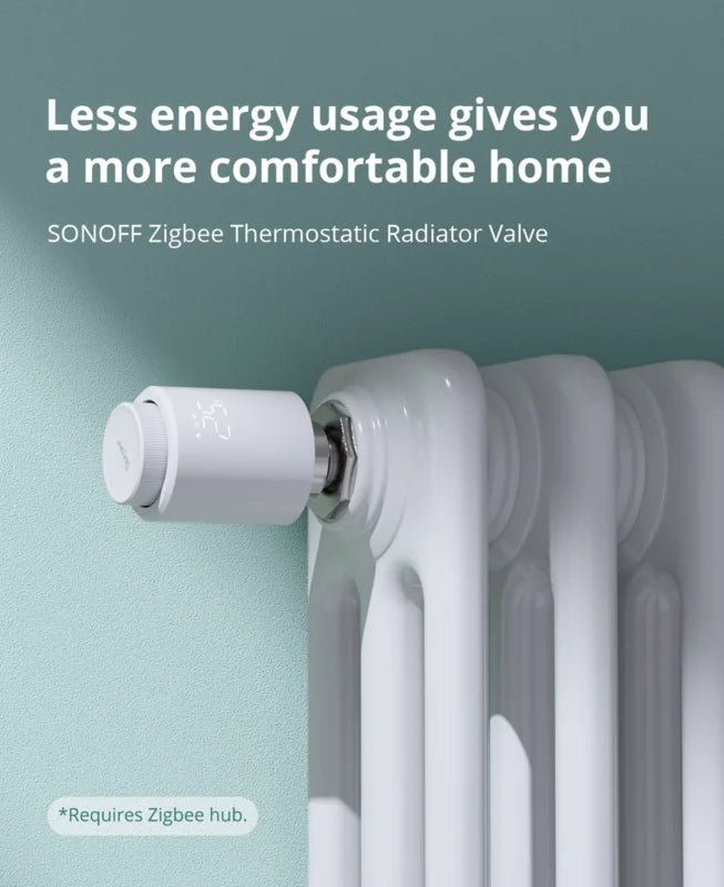 Vanne Thermostatique Connectée Zigbee SONOFF TRVZB - Détection Fenêtre Ouverte - Programmation
