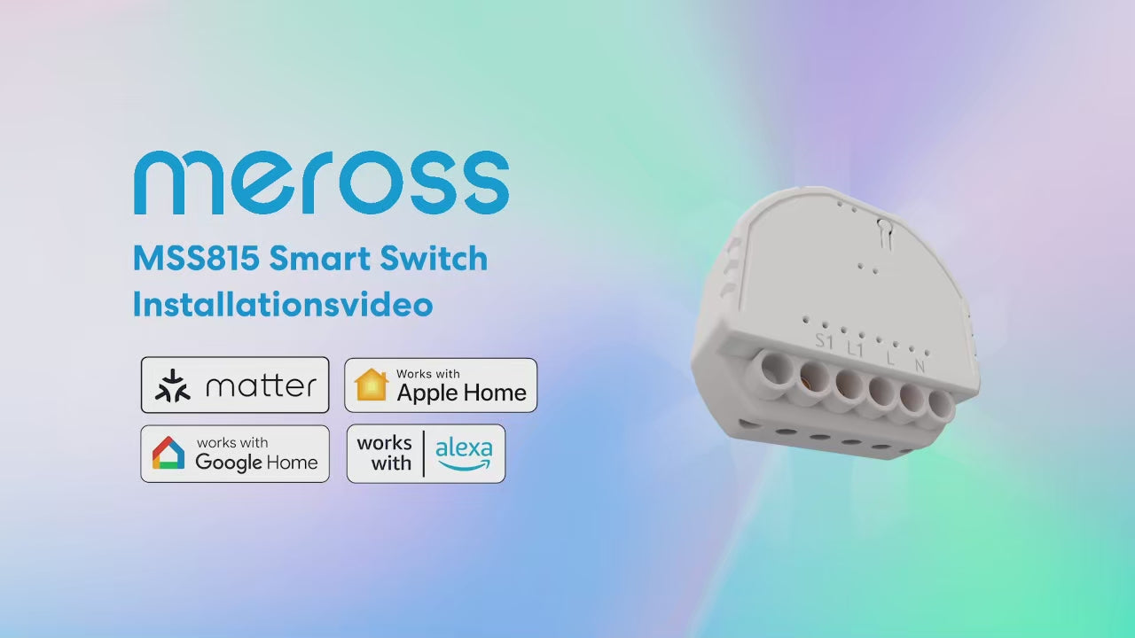 Micro-Module Encastrable Matter Meross MSS815 - WiFi - Suivi Énergie - HomeKit & Alexa - Neutre